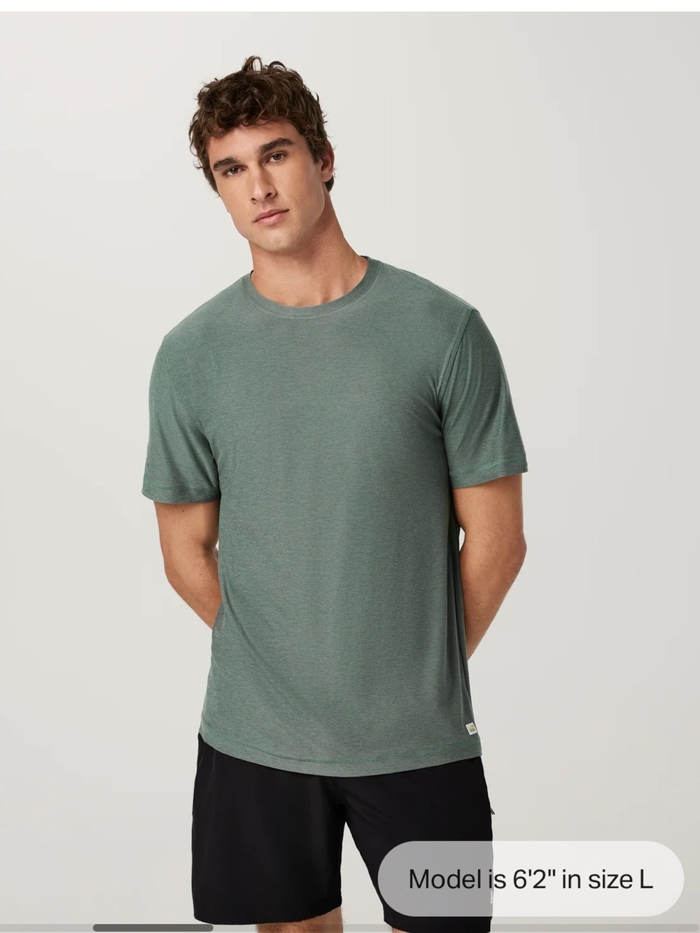 Vuori Men’s Strato Tech Tee Sea Pine Heather Size Medium GUC